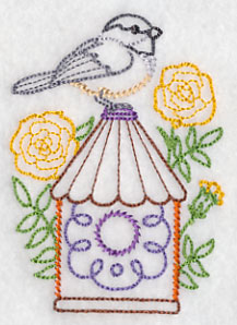 Chickadee and Marigolds (Vintage)