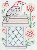 Woodpecker and Heleniums (Vintage)