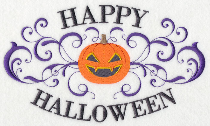 Happy Halloween with Jack-o-Lantern and Filigree