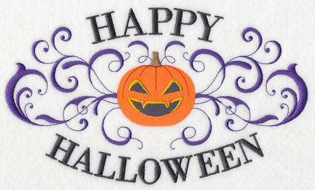 Happy Halloween with Jack-o-Lantern and Filigree