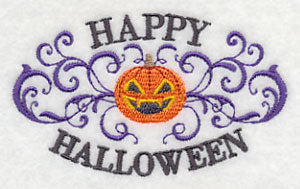 Happy Halloween with Jack-o-Lantern and Filigree