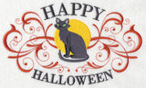 Happy Halloween with Black Cat and Filigree