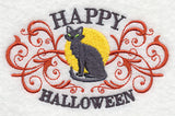 Happy Halloween with Black Cat and Filigree