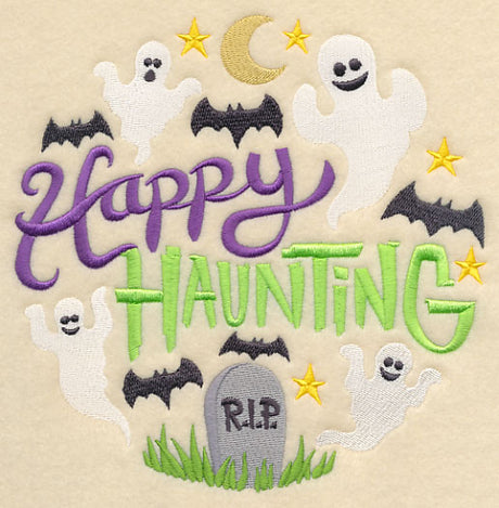 Happy Haunting Ghosts in Graveyard