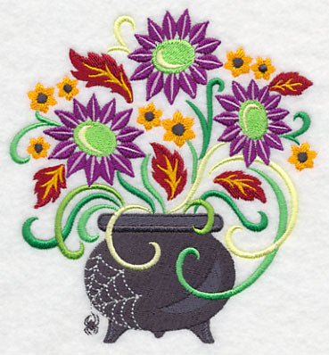 Ghoulish Blooms in Cauldron