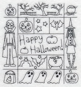 Happy Halloween Shadow Box (Blackwork)