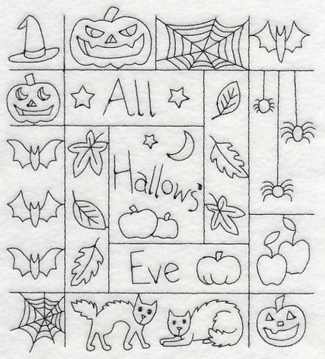 All Hallow's Eve Shadow Box (Blackwork)