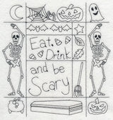 Eat, Drink and Be Scary Shadow Box (Blackwork)
