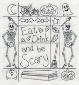 Eat, Drink and Be Scary Shadow Box (Blackwork)