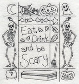 Eat, Drink and Be Scary Shadow Box (Blackwork)