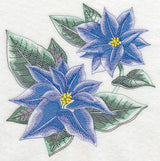 Blue Christmas Poinsettia Sketch
