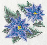 Blue Christmas Poinsettia Sketch