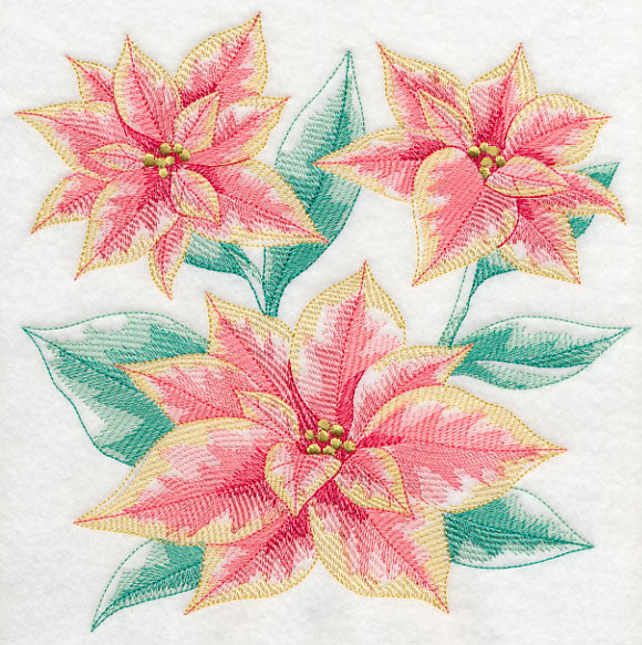 Merry Marble Poinsettia Sketch