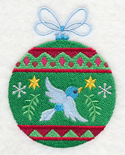 Christmas Ornament with Bluebird