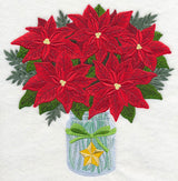 Poinsettias in Mason Jar