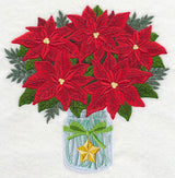 Poinsettias in Mason Jar