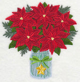 Poinsettias in Mason Jar