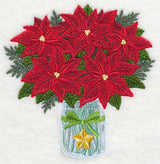 Poinsettias in Mason Jar