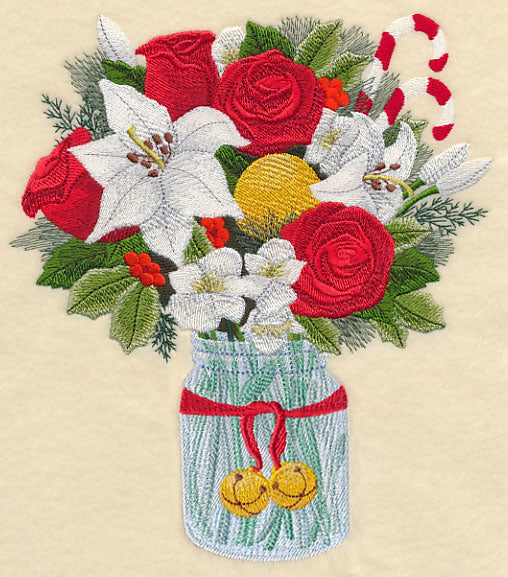 Merry and Bright Bouquet in Mason Jar