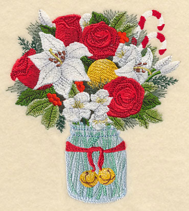 Merry and Bright Bouquet in Mason Jar