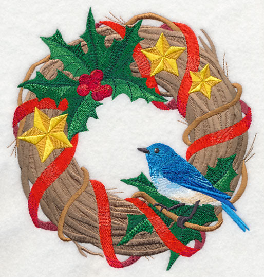 Merry Mountain Bluebird Wreath