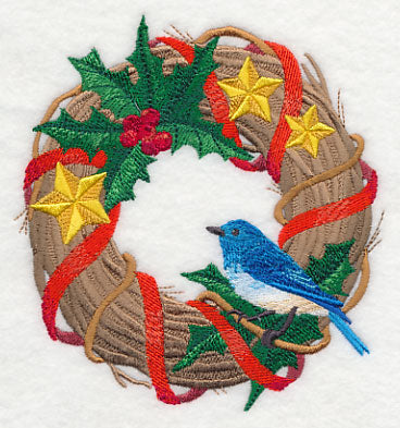 Merry Mountain Bluebird Wreath