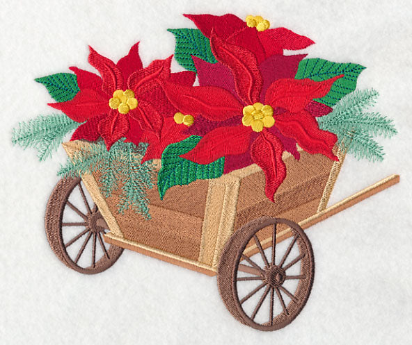 Christmas Flower Cart - Poinsettias