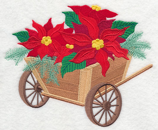 Christmas Flower Cart - Poinsettias