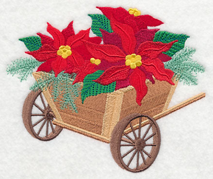 Christmas Flower Cart - Poinsettias