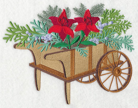 Christmas Flower Cart - Scarlet Lilies
