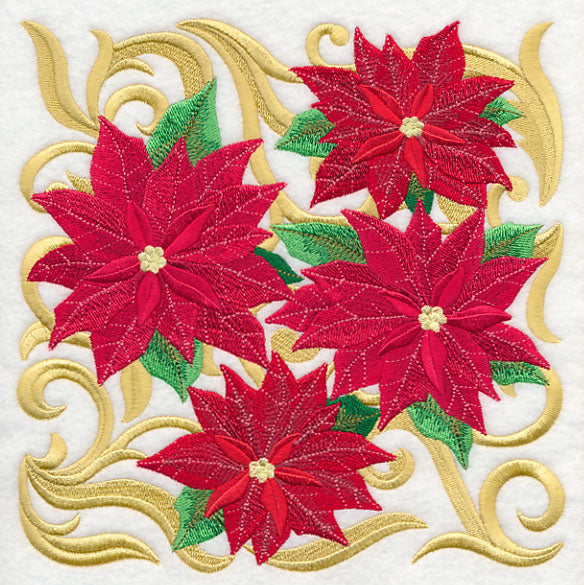 Blooming Poinsettia Square