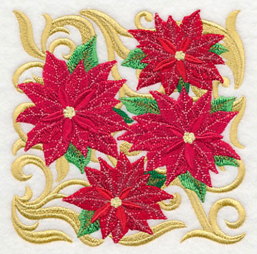 Blooming Poinsettia Square