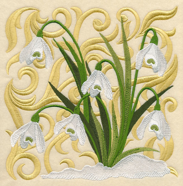 Blooming Snowdrops Square