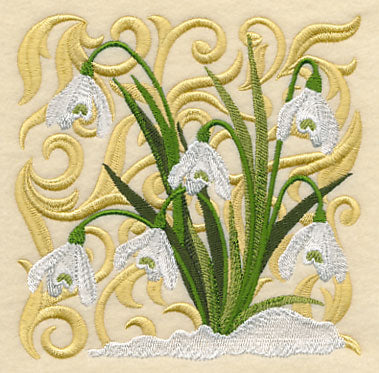 Blooming Snowdrops Square