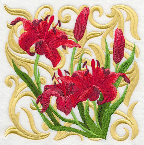 Blooming Scarlet Lily Square