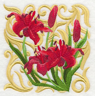Blooming Scarlet Lily Square