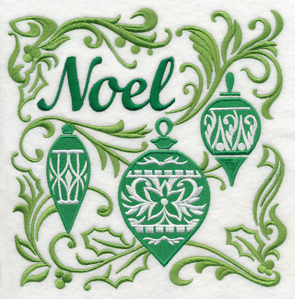 Noel with Ornaments and Festive Filigree