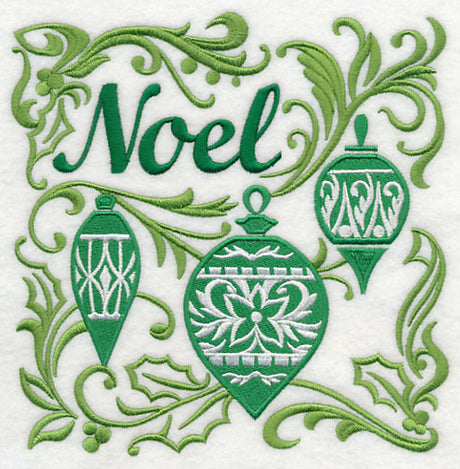 Noel with Ornaments and Festive Filigree