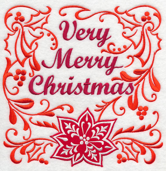 Very Merry Christmas and Poinsettia