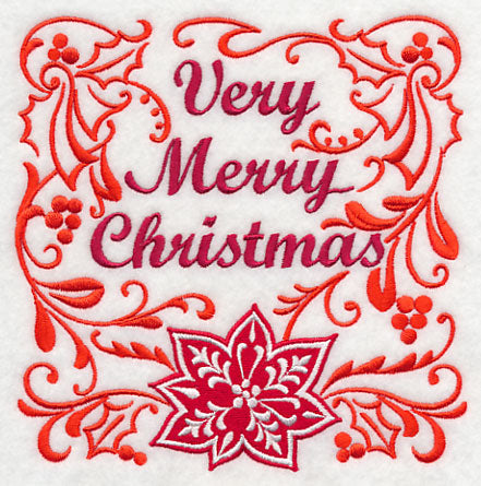 Very Merry Christmas and Poinsettia