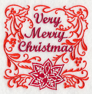 Very Merry Christmas and Poinsettia