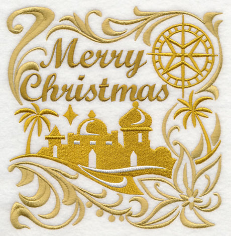 Merry Christmas with Bethlehem Silhouette