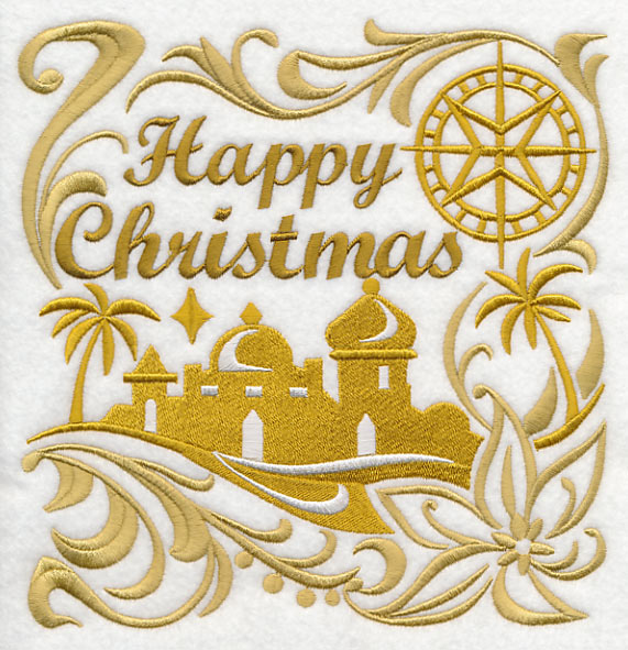 Happy Christmas with Bethlehem Silhouette