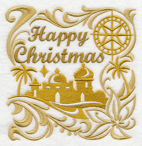 Happy Christmas with Bethlehem Silhouette