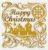 Happy Christmas with Bethlehem Silhouette