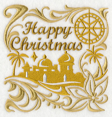 Happy Christmas with Bethlehem Silhouette