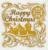 Happy Christmas with Bethlehem Silhouette