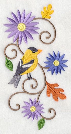 Goldfinch and Asters Spray