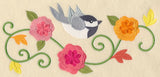 Chickadee and Chrysanthemums Border