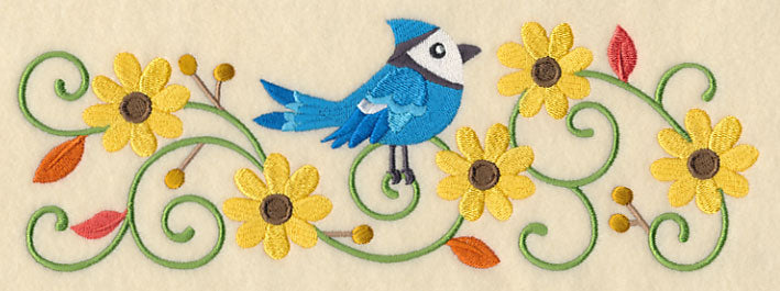 Bluejay and Black-Eyed Susans Border